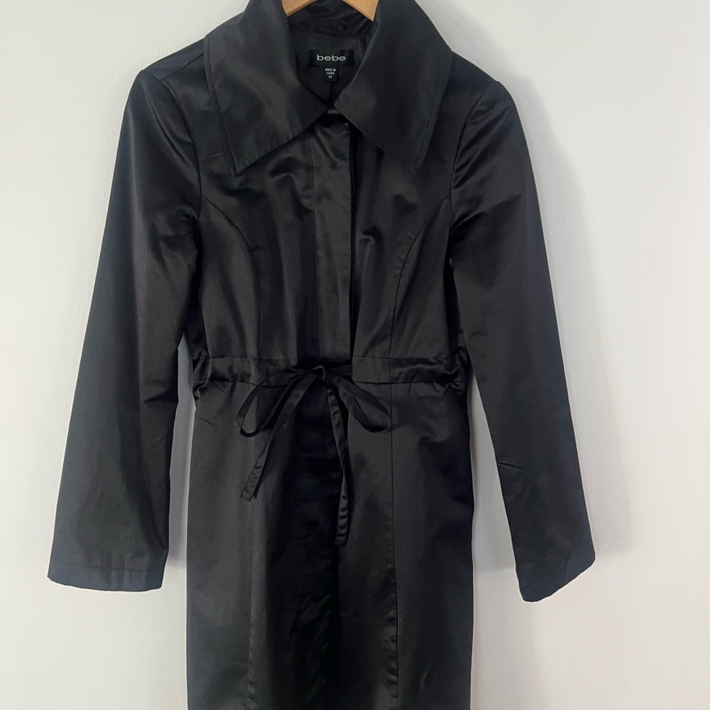 Bebe satin black coat